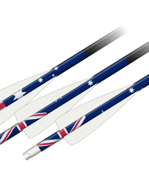 Australian Flag wraps on three arrows: the flag along the wrap