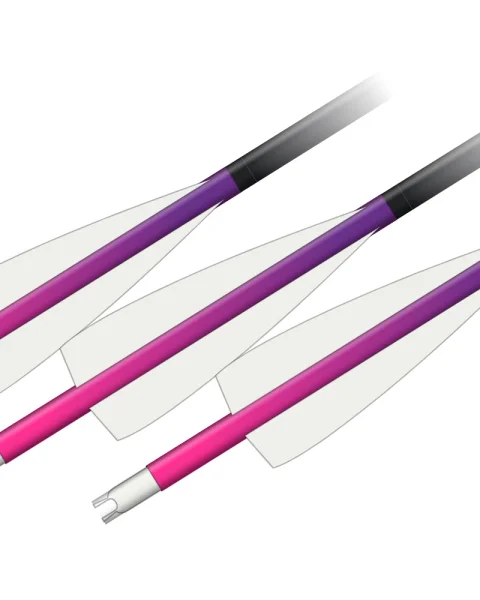 Pink Fade wraps on three arrows: fluoro pink into purple