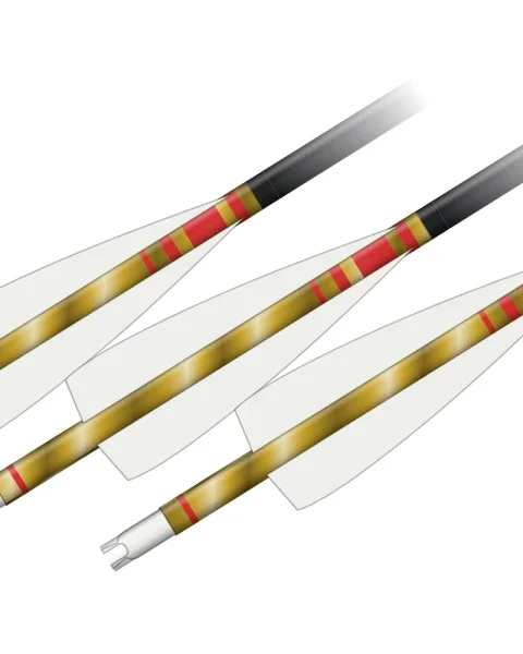 Target Bands wraps on three arrows: metallic gold with red cresting